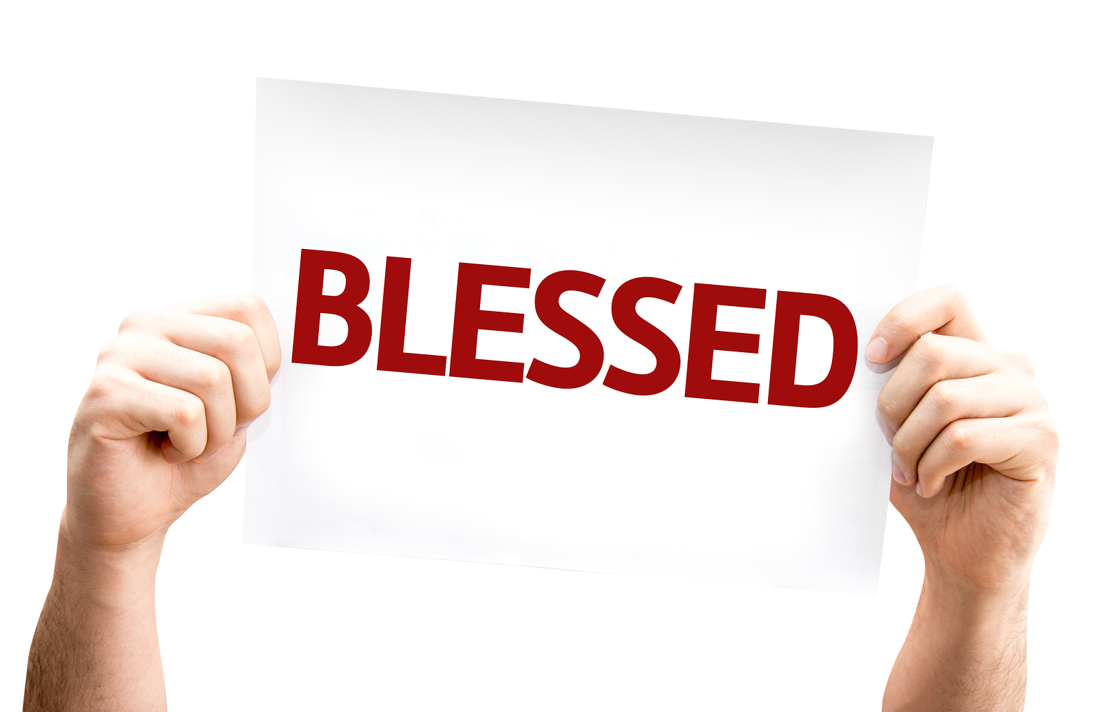 Blessed card isolated on white background